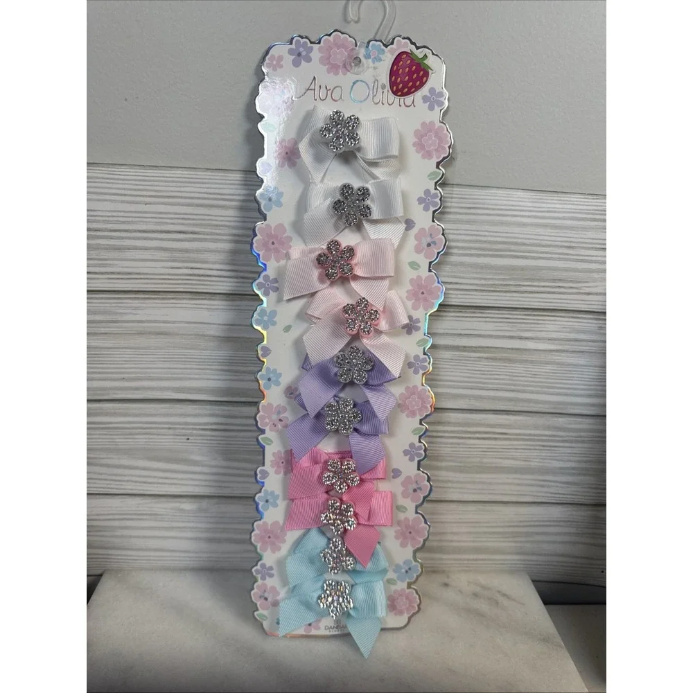 Ava Olivia Baby Girl Hair Clip Bow Set Toddler Headband Accessories Pink